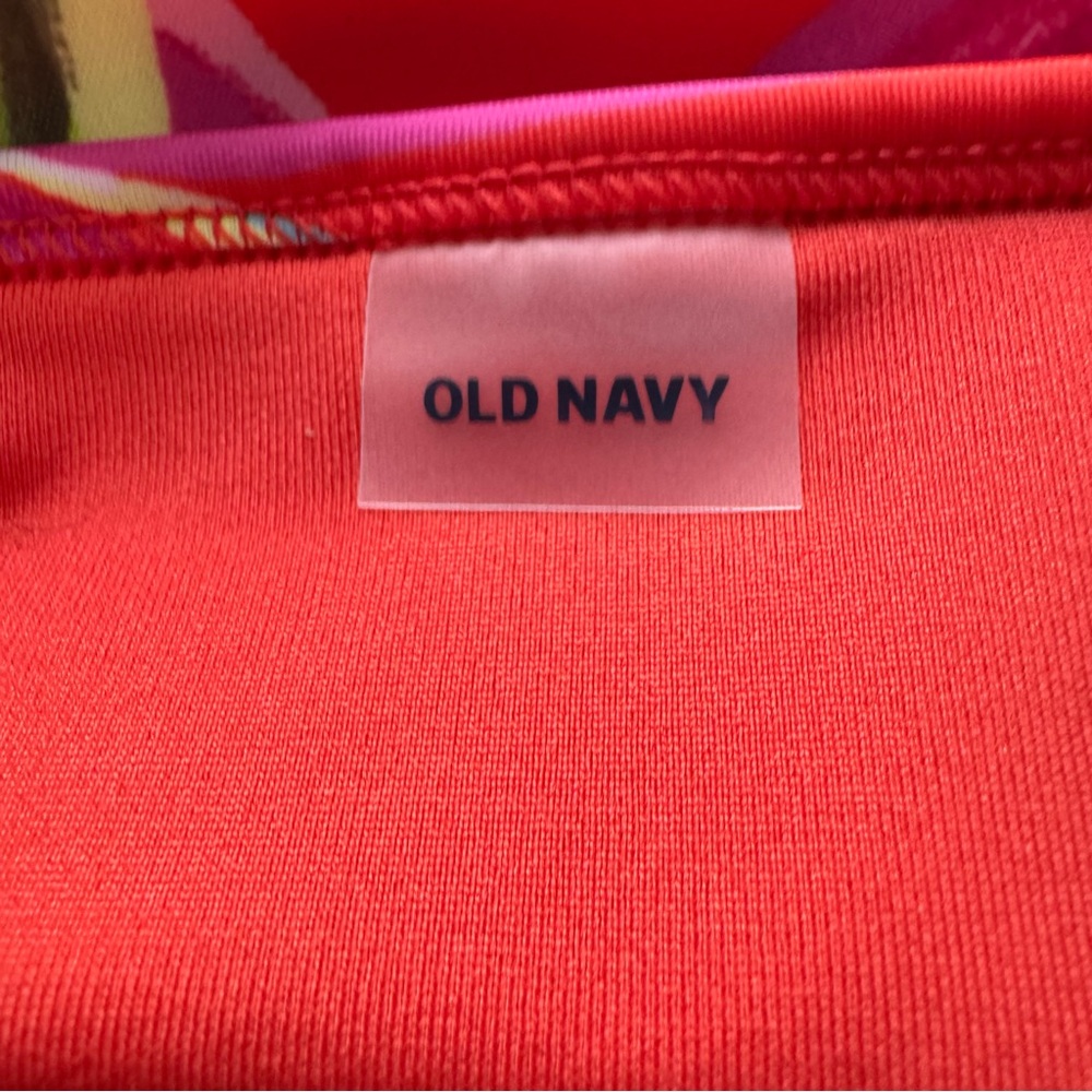 Old Navy Banded High Waist Tropical Orange Red Swim Bottoms. NWT. Women’s Med - Picture 4 of 13
